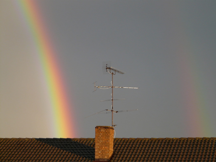 双彩虹，镜像，彩虹，折射，双，二，现象，雨