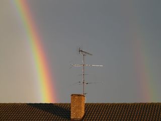 双彩虹，镜像，彩虹，折射，双，二，现象，雨