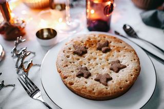 圣诞蛋糕和橘子