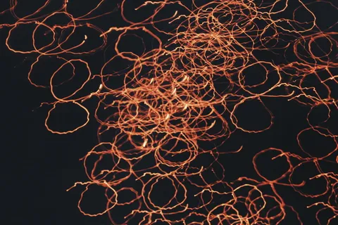 红色圆形插图，无人物，夜间，复杂性，图案，照明，背景，光画