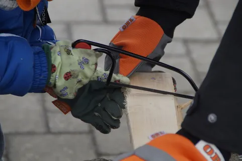 锯，儿童，工具，板，切割板，工件，人手，菜鸟图库