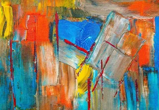 红色、橙色和黄色抽象画