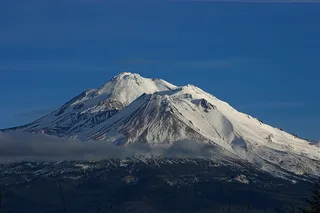 沙斯塔山, 加利福尼亚州, 北部, 雄伟, 山, 天空, 景观, 雪