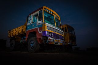 印度, 泰米尔纳德邦, 创辉, 夜, 货车, 星星, 天空, 卡车