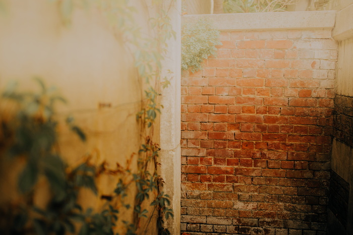 橙色砖墙，砖，墙，路径，走道，室内，艺术，绘画