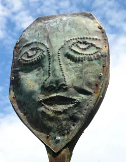 艺术，艺术品，头像，肖像，雕塑，金属，创意，脸