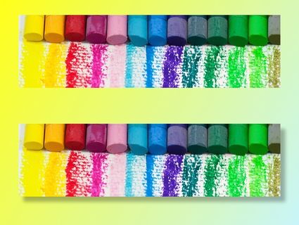 内衬、各色、粉笔、书写、白色、表面、颜色、油彩