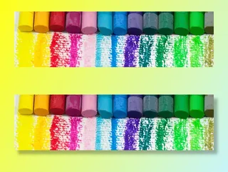 内衬、各色、粉笔、书写、白色、表面、颜色、油彩