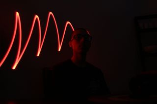 灯光涂鸦，灯光，肖像，单人，照明，室内，年轻人，摄影棚拍摄