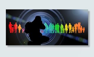 剪影，男人，背包插图，摄影，照片，女人，团体，团体记录