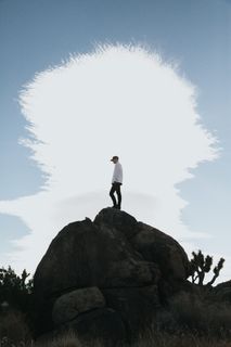 云、沙漠、加利福尼亚、剪影、编辑、时尚、徒步旅行、惊艳