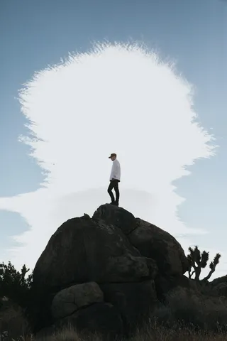 云、沙漠、加利福尼亚、剪影、编辑、时尚、徒步旅行、惊艳