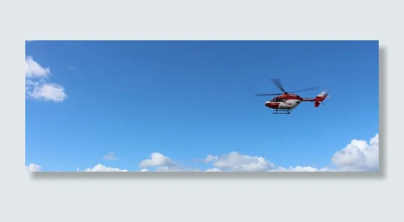 红色, 白色, 直升机, 飞行, 天空, 云, 使用, 值班医生