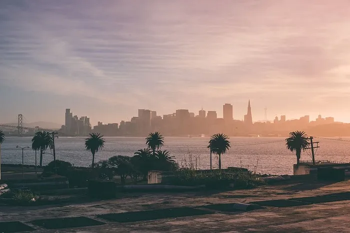 旧金山，SF，金银岛，宝藏，日落，加利福尼亚，黄金时刻，索尼A7