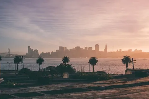 旧金山，SF，金银岛，宝藏，日落，加利福尼亚，黄金时刻，索尼A7