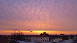 日落、全景、黎明、天空、建筑外观、建筑、已建结构、烟雾-物理结构