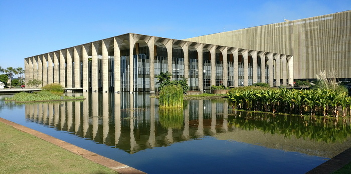 itamarati，巴西利亚，巴西，水，太阳，风景，天空，niemeyer