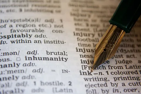 钢笔，纸，喷泉，书写，钢笔，字典，单词，字母