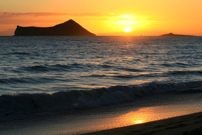 日出、黎明、夏威夷、天堂、海洋、阳光、户外、岛屿