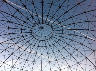 天空、屋顶、花丝、气柜、莱比锡、结构、建筑、几何形状