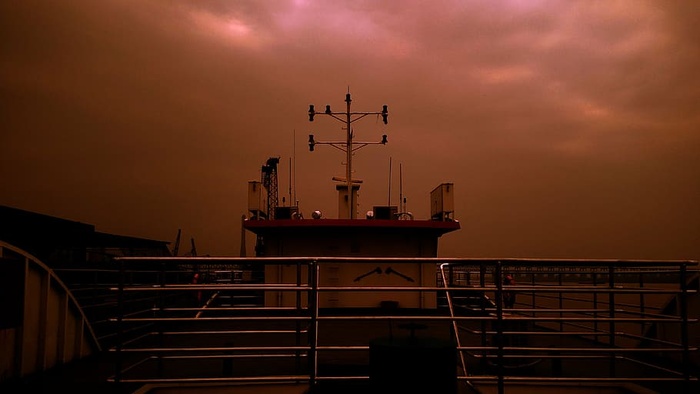 船舶，武汉，长江，渡轮服务，天空，日落，工业，云天