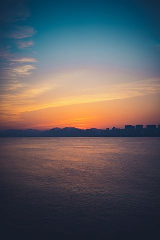 calm sea during golden hour