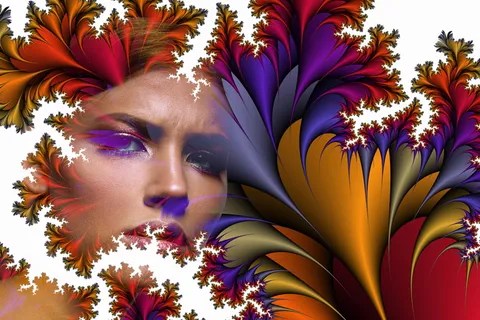 植物，缠绕，分形，花，抽象，绿色，节日，花丝