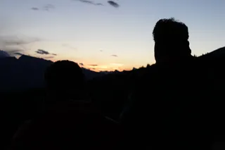 意大利，齐亚诺·迪菲姆，冥想，天空，日出，孤独的人，剪影，日落