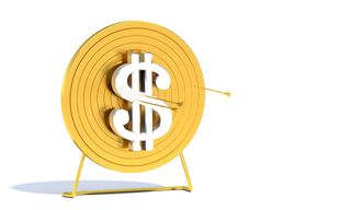 黄色，白色，美元符号，目标，箭头，箭头，目标，靶心