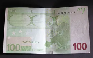 美元，100欧元，货币，纸币，钞票，背面，无人，金融