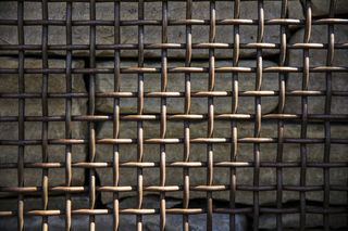 棕色钢栅栏，钢，金属，栅栏，岩石，安全，全框架，没有人