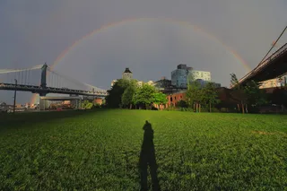 美国，布鲁克林大桥公园，夏季，夏季，彩色，彩色，双彩虹，佳能摄影