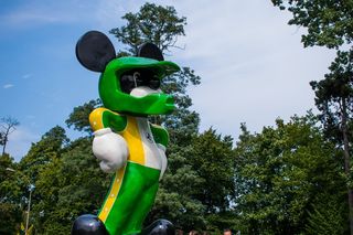 吉祥物，falubaz，zielona gora，speedway，矿渣，米老鼠，老鼠，树