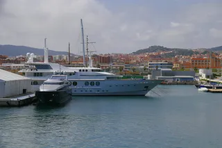 船，港口，春天，大海，天空，游艇，云，水