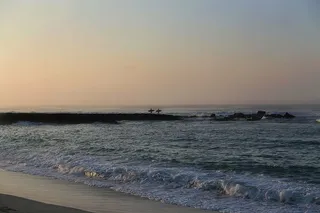 海滩，海岸，黎明，黄昏，地平线，自然，海洋，岩石