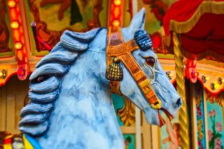 旋转木马，马，乐趣，娱乐，年市场，童年，儿童，多彩