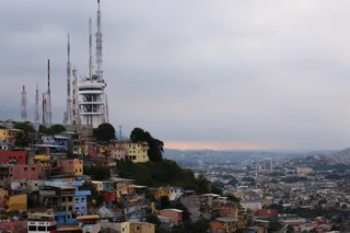 厄瓜多尔、瓜亚基尔、拉斯佩纳斯、日落、贫民窟、建筑、建筑外观、建筑结构