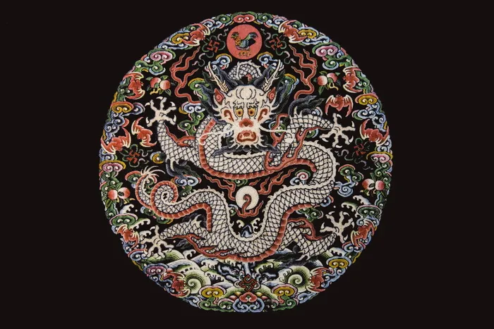 拍摄于印刷出版工艺学校, 五彩，花卉，龙插画，纹理，龙，古代，中国
