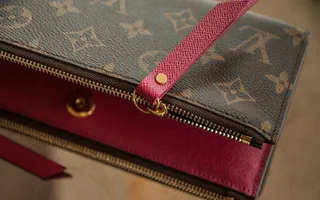 钱包，威登，皮革，皮革制品，室内，纺织品，特写，红色