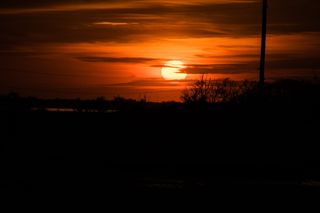 美国大西洋城、新泽西州日落、天空、剪影、风景-自然