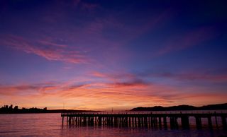 旧金山, 美国, 金银岛, 码头, 天空, 天窗, 日落, 云