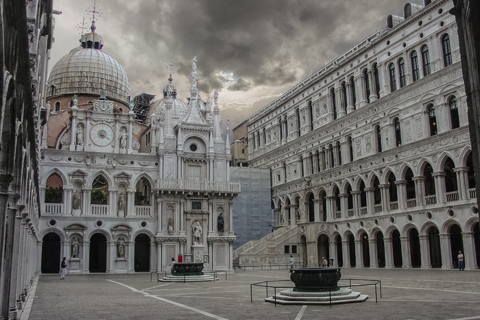 灰色混凝土建筑，威尼斯，意大利，doges palace，doge，palace，church，venezia