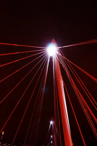 伦敦，桥，夜，灯，伦敦，桥，夜，灯，红，电缆