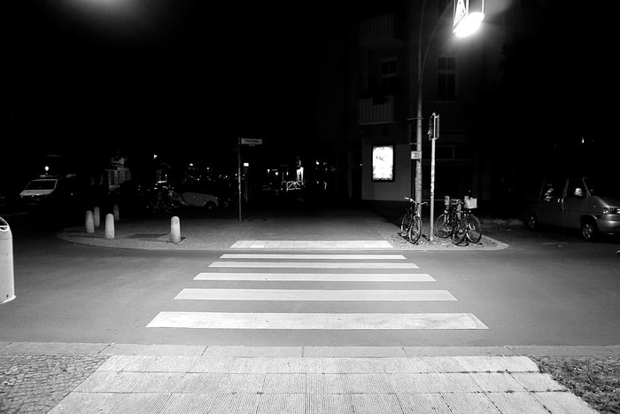 夜晚、街道、黑暗、行人过街处