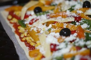 披萨，奶酪，橄榄，烤肉，食物，吃，披萨配料，午餐