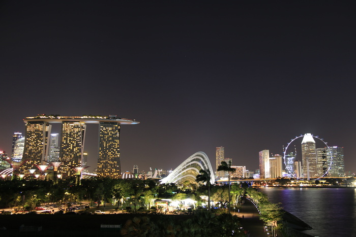 新加坡，夜晚，黑暗，光明，结构，地标，城市景观，建筑