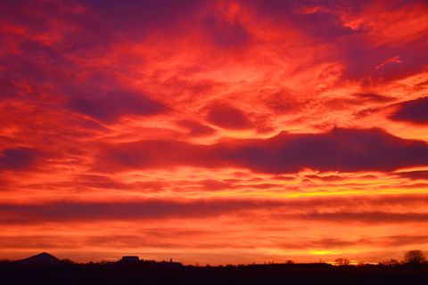 红，巴拉尼亚，锡克洛斯，早上，日出，黎明，黎明，城堡