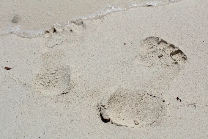 巴哈马，脚印，脚，标记，海滩，沙滩，土地，没有人