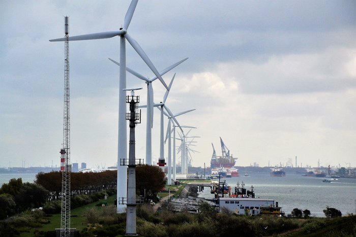 风车、能源、鹿特丹、工业、燃料和发电、技术、天空、环境