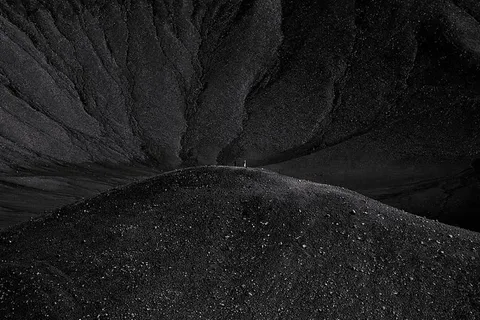 无标题，黑白，火山，空中，石头，黑色，黑白